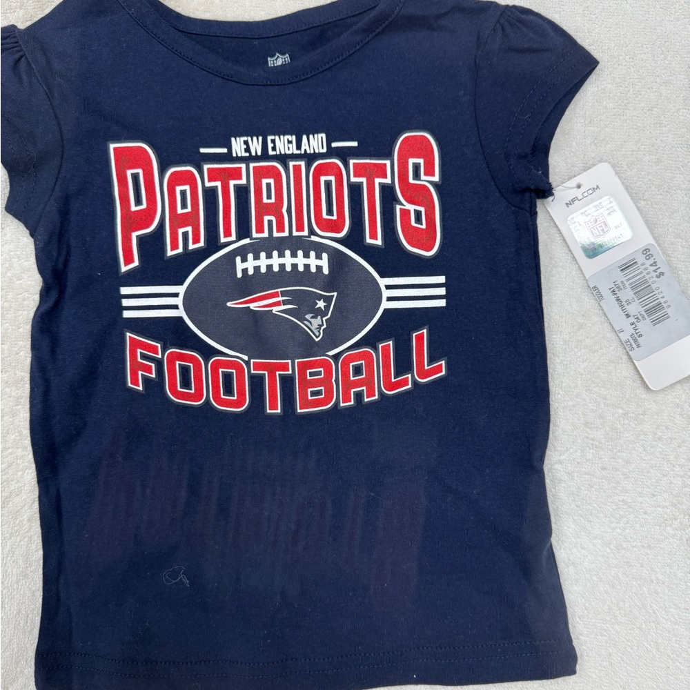 NFL New England Patriots girls 2T Navy Blue T-Shirt